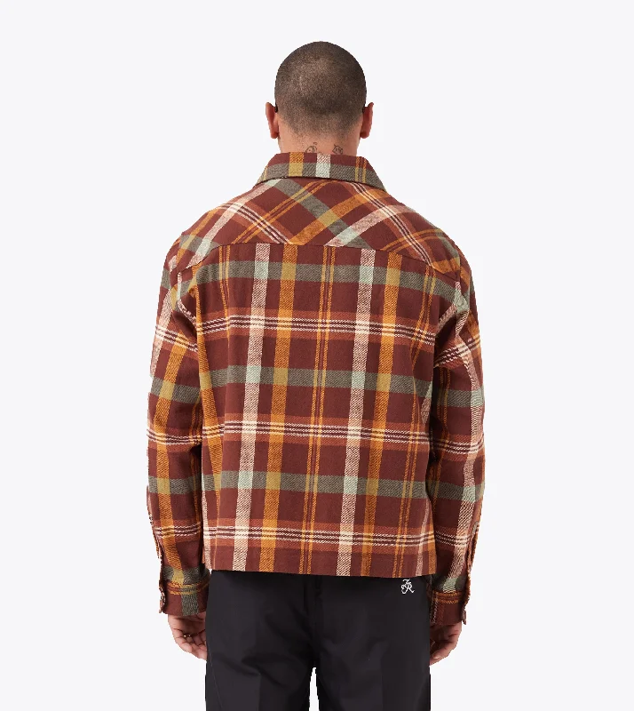 Plaid LS Overshirt Brown