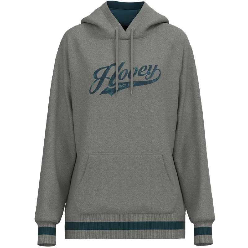 ""Polar Fleece"" Grey w/ Teal Hoody