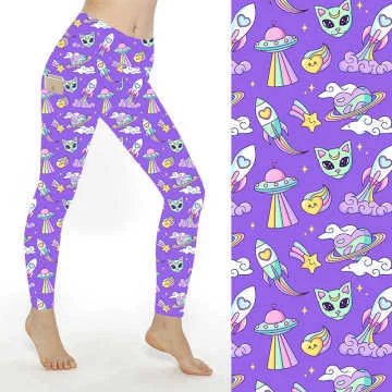 Fly High Kitty Kawaii Leggings