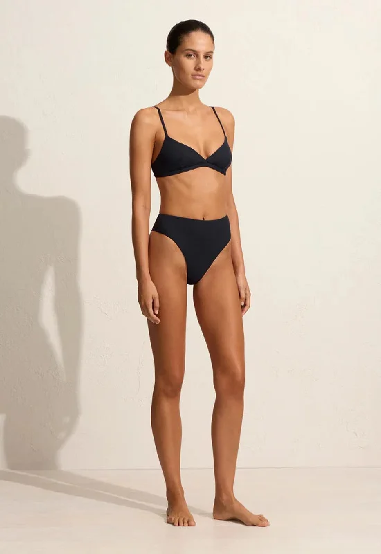 NINETIES HIGH WAIST BRIEF - NAVY CRINKLE