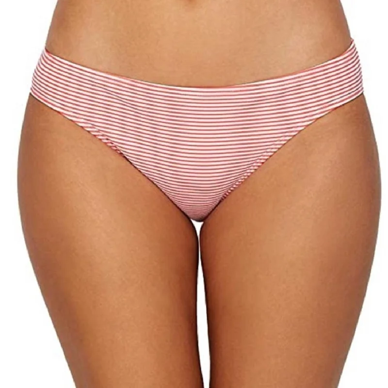 Ralph Lauren Women's Seersucker Stripe Bikini Bottoms, Coral, 14