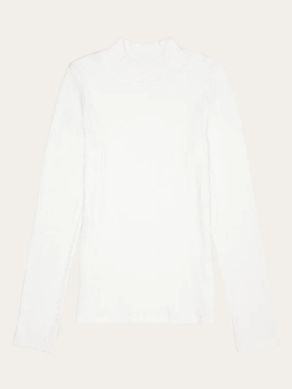 Rib high neck LS - Star White