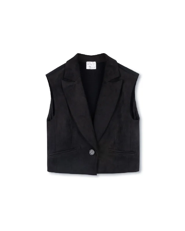 Suede And Knit Vest