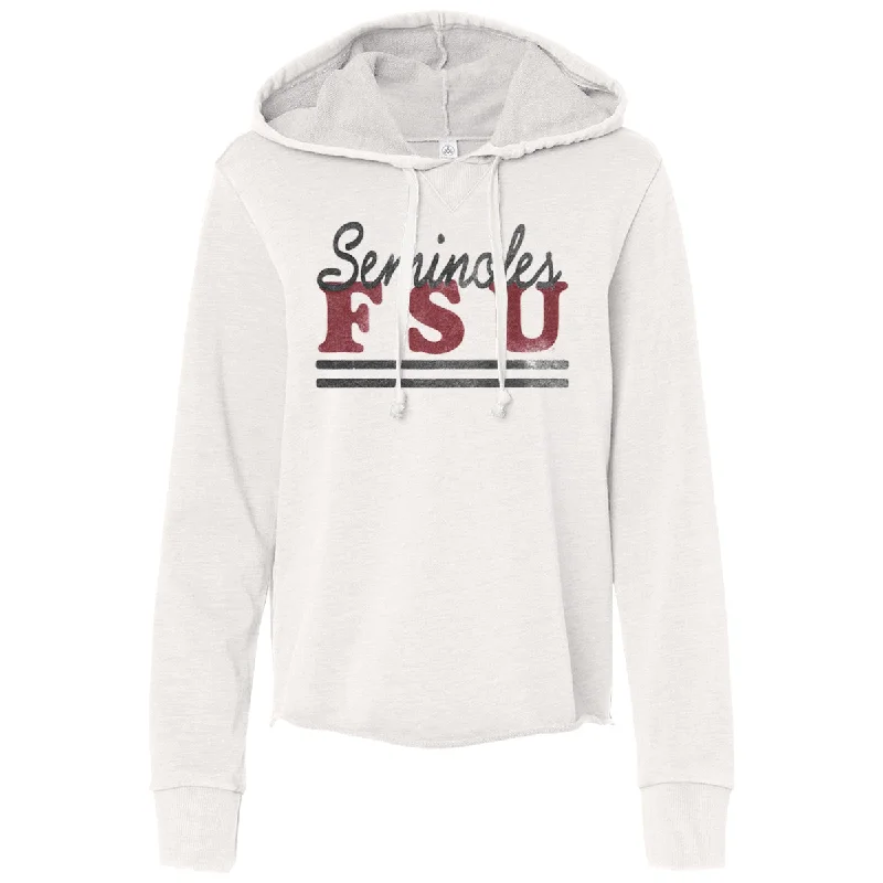 Alternative Apparel Women's Seminoles FSU Mineral Wash Hood - Ivory