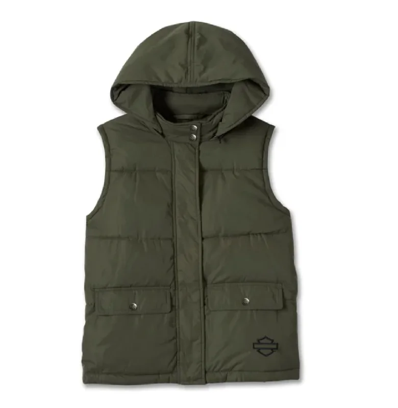 Women's Bar & Shield Quilted Vest - Grape Leaf