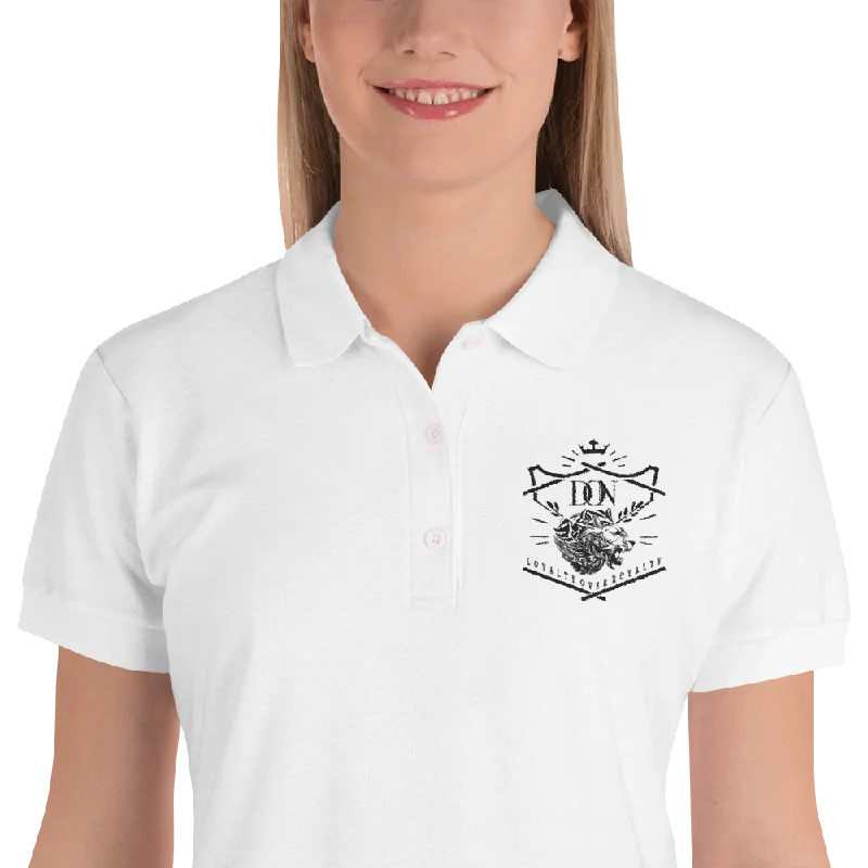 Women's Embroidered Loyalty Over Royalty Polo-shirt